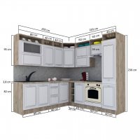 Bucatarie de Colt LEEA ART CORNER FRONT MDF OLDER 220-220 A DR. K002 / decor 227